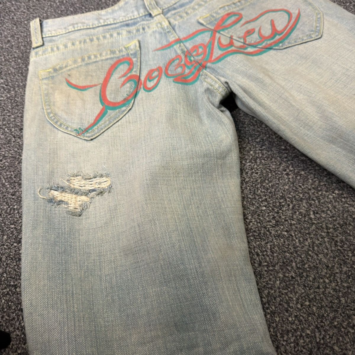 Miss Sixty 🔥🇯🇵 Japanese Flared Cocolulu Destroyed Distressed Denim Size 30" / US 8 / IT 44 - 10 Thumbnail
