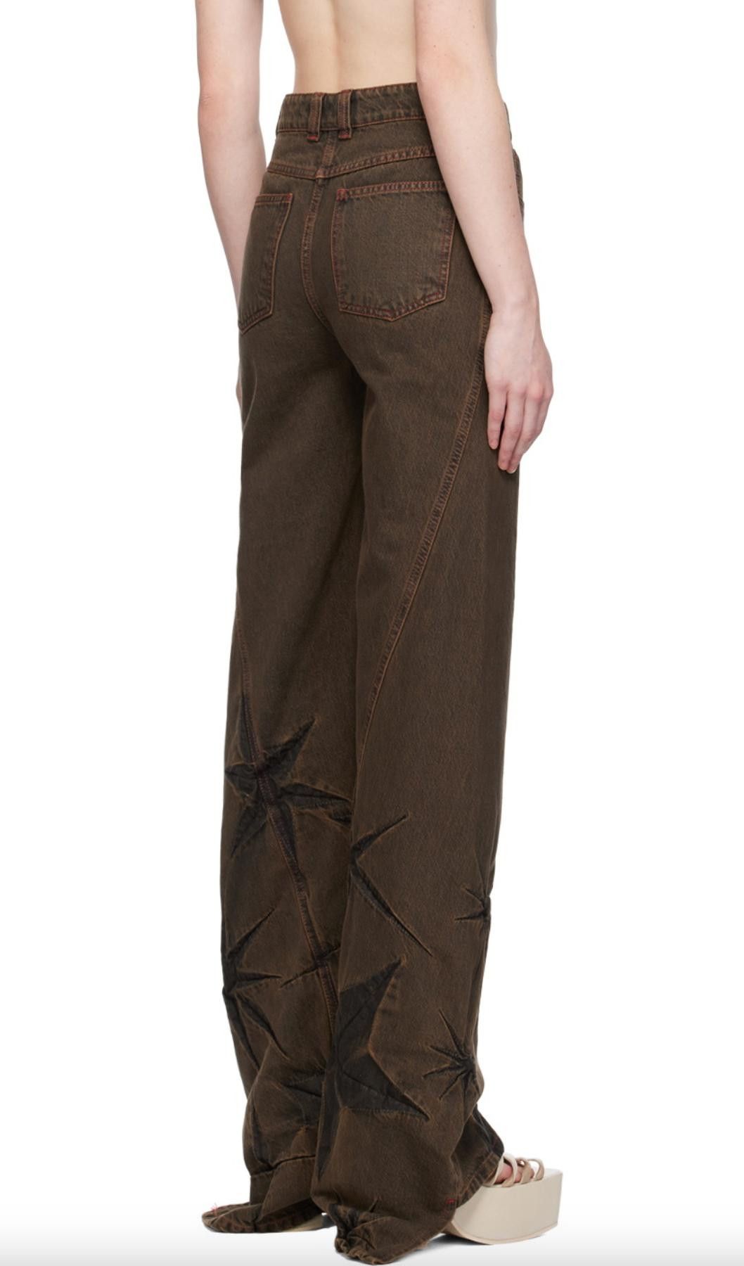 SSENSE Masha Popova RUNWAY Washed Brown Boyfriend Rust Jeans Size US 31 - 15 Thumbnail