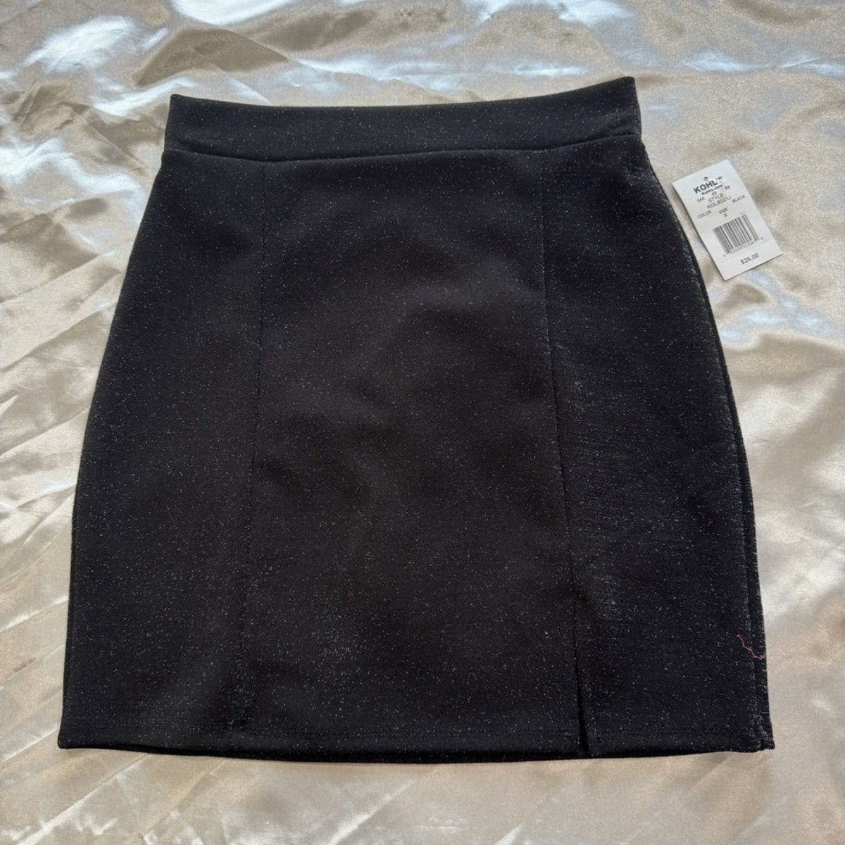 Kohl's Silver Sparkly Black Mini Skirt Size 27" / US 4 / IT 40 - 1 Thumbnail