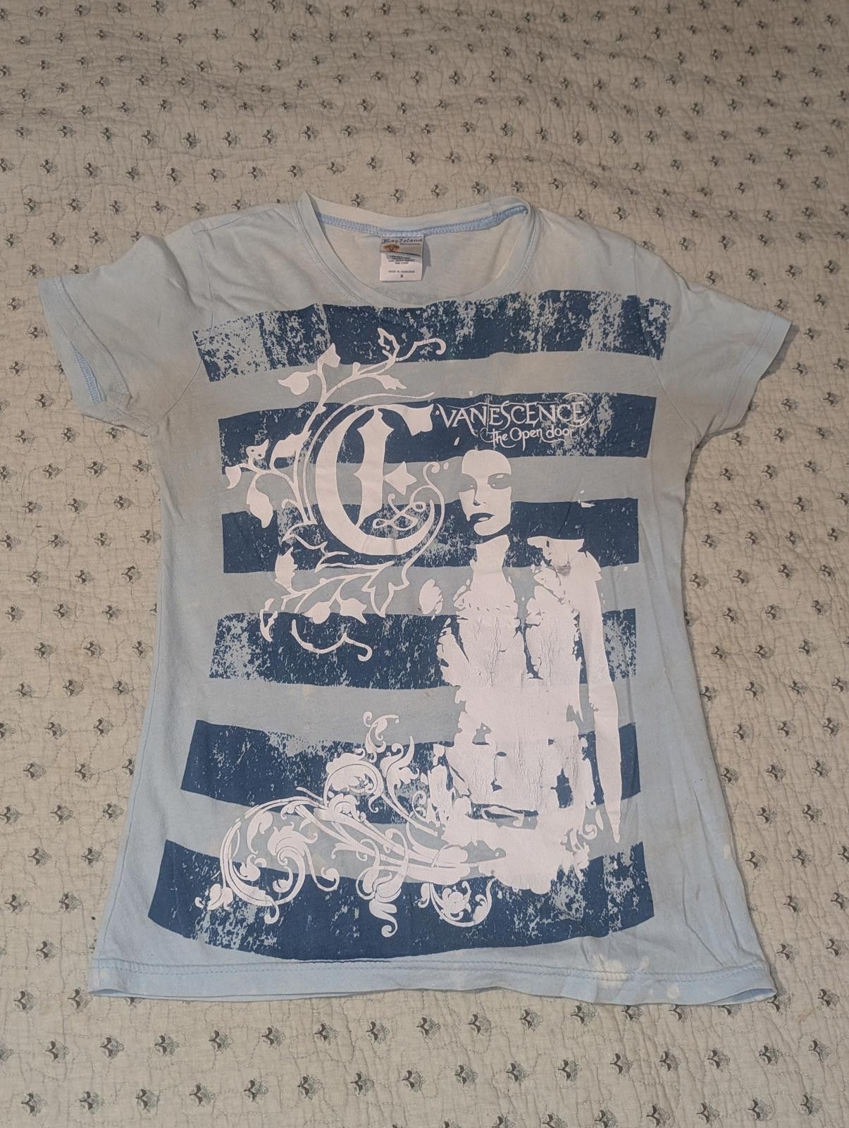 Designer Vintage Y2K Evanescence Blue Striped The Open Door T-Shirt Size S / US 4 / IT 40 - 1 Thumbnail