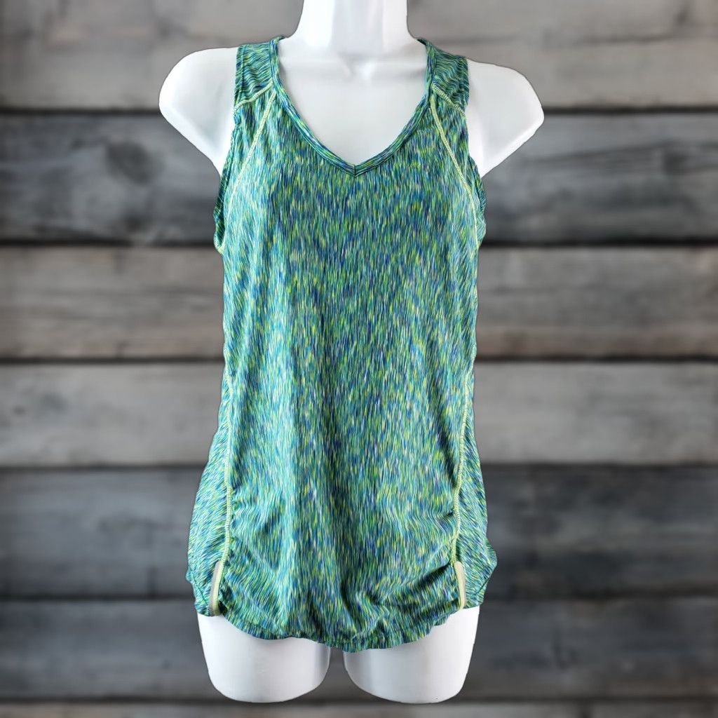 Athleta Athleta Womens Space Dye Tank Top V-Neck Sz Small Green Blue Sleeveless Activewear Shirt Womens Authentic Size S / US 4 / IT 40 - 1 Thumbnail