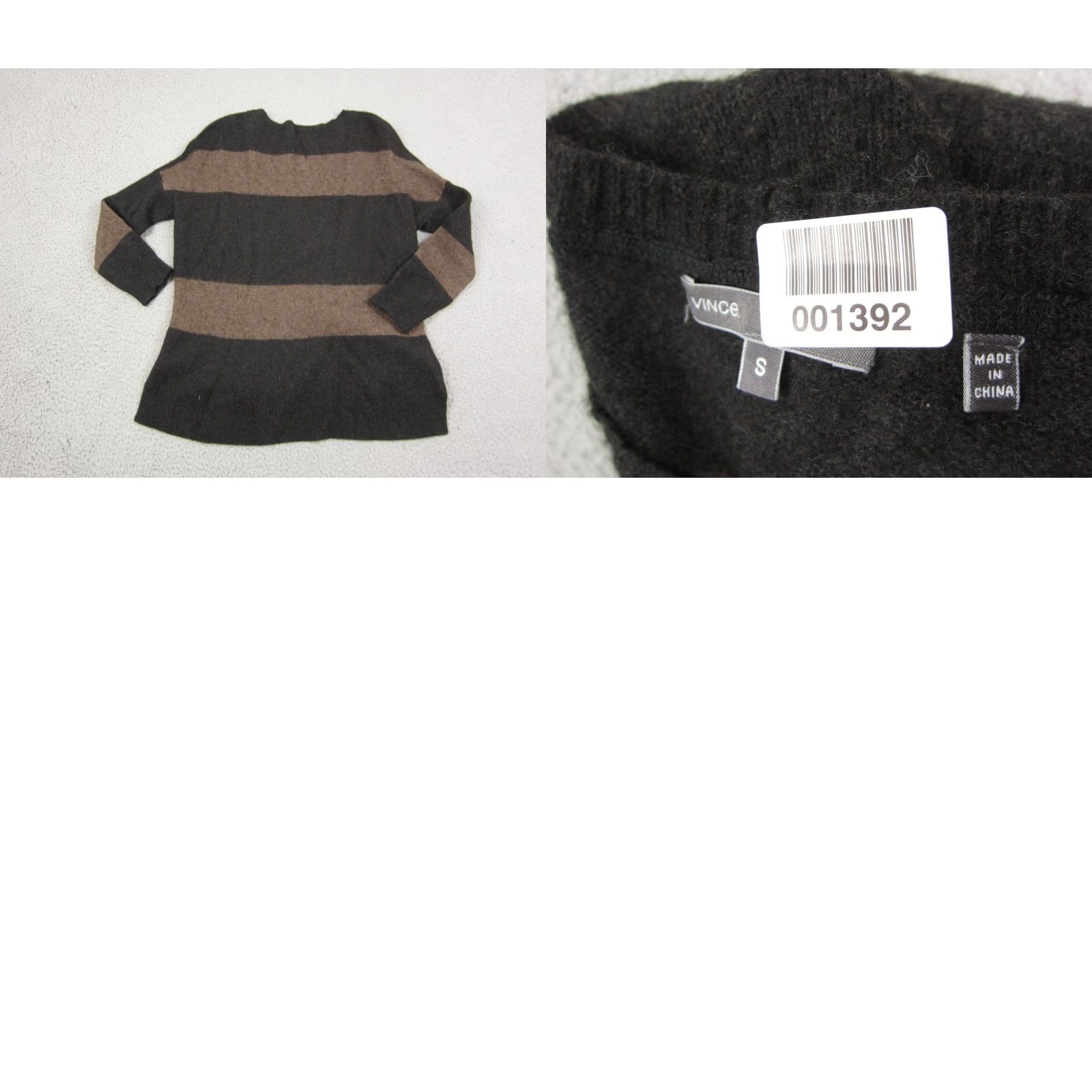 Vince Vince Sweater Womens Small Brown Striped Wool Yak Knit Pullover Size S / US 4 / IT 40 - 9 Thumbnail