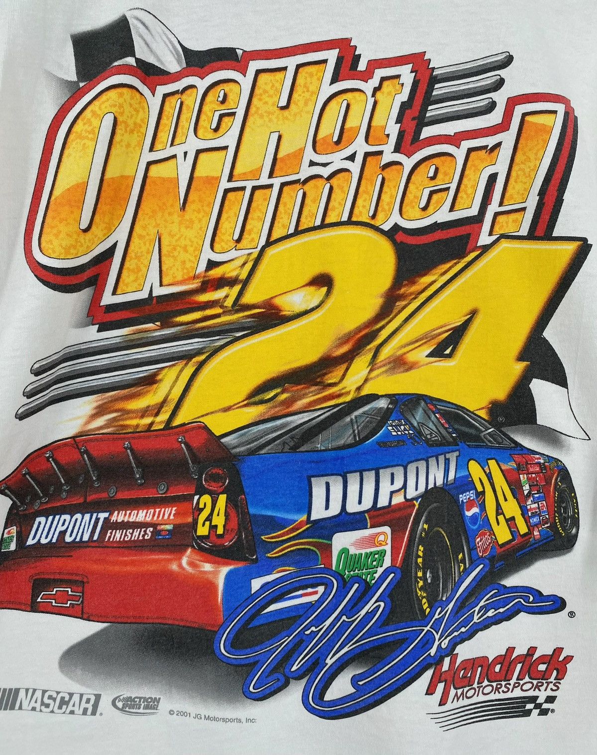Chase Authentics VTG Nascar Jeff Gordon Burnin Track Double Sided T-Shirt 2XL Size US XXL / EU 58 / 5 - 7 Thumbnail