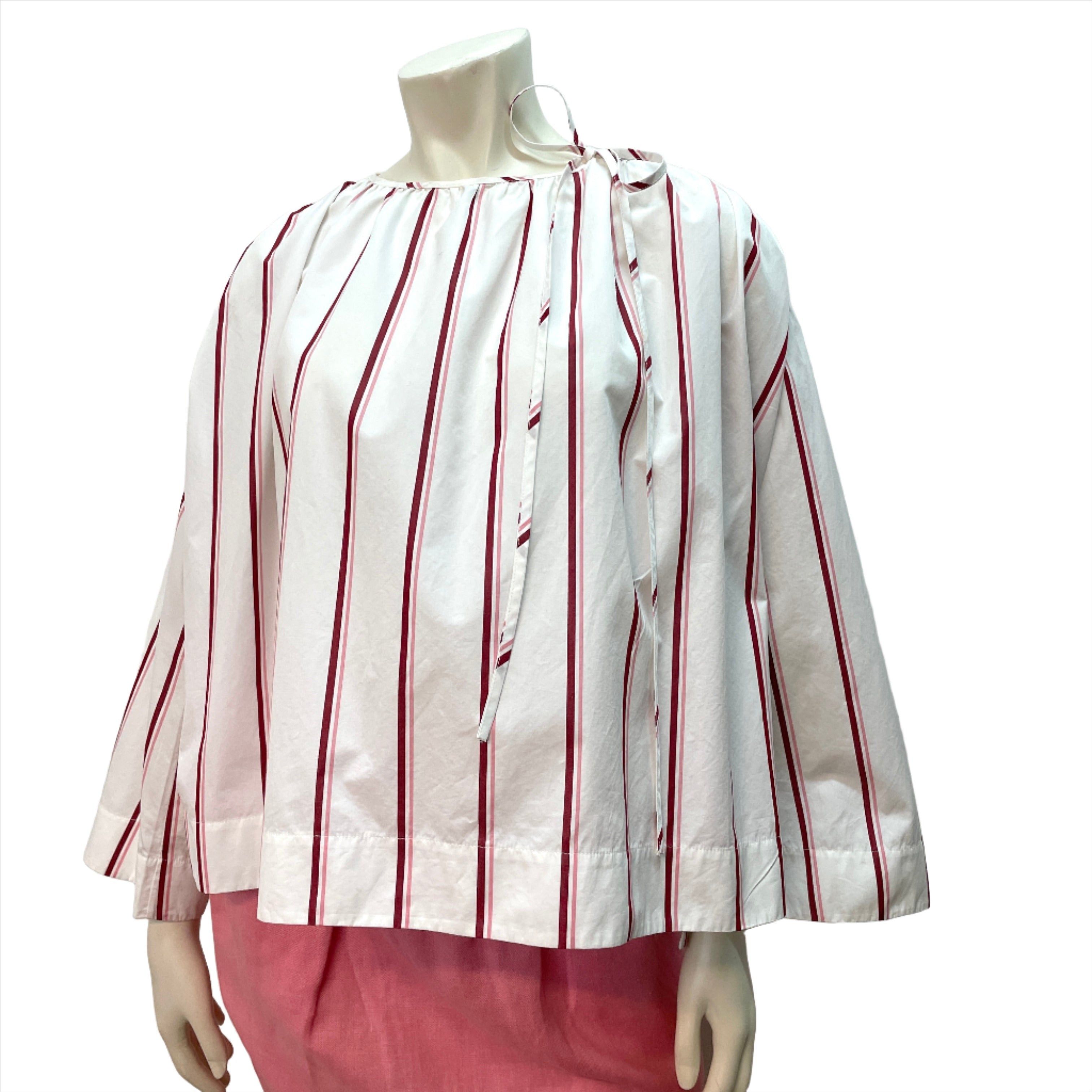 Calvin Klein Raf Simons for Calvin Klein 205W34NYC Vintage Designer Made in Italy Striped Cotton Blouse Size M Size M / US 6-8 / IT 42-44 - 1 Thumbnail