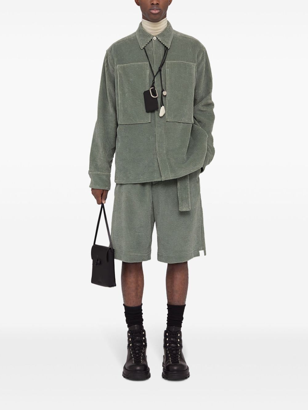 Jil Sander o1w1db10825 Drop-Shoulder Corduroy Shirt in Sage Green Size US XL / EU 56 / 4 - 2 Thumbnail