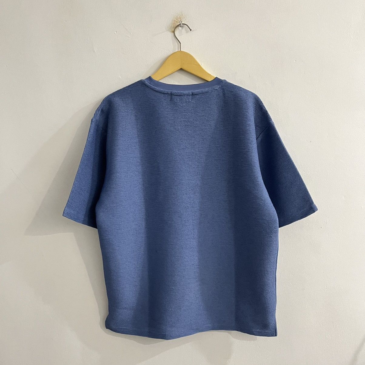 Japanese Brand Timely Warning Textured Blue Tee Size US M / EU 48-50 / 2 - 5 Thumbnail