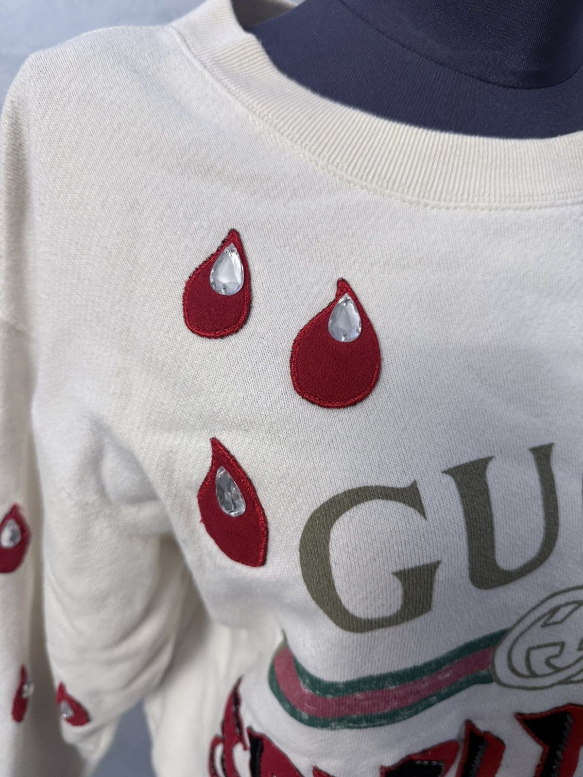 Gucci Rare Gucci Embroidered Spiritismo Sweatshirt Blood Drops Size XXS / US 00 / IT 34 - 3 Thumbnail