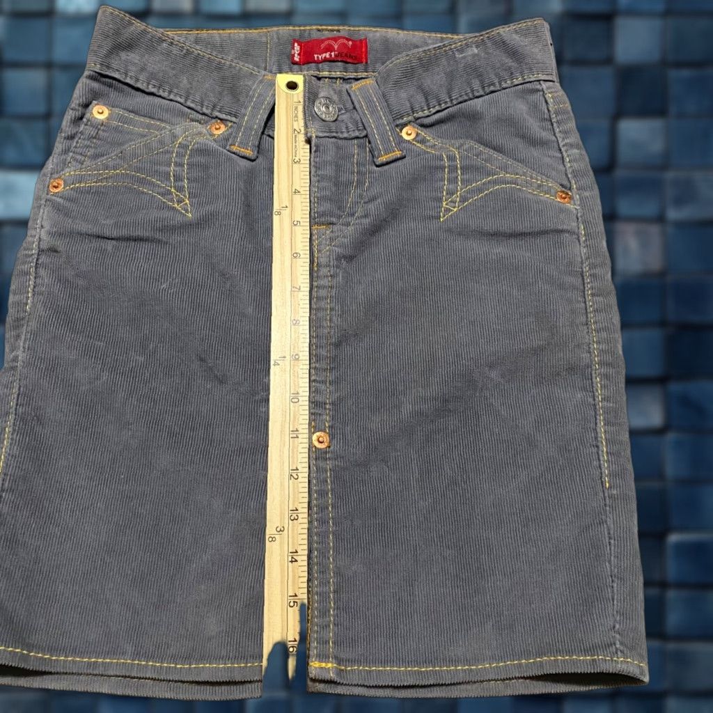 Levi's Levi's Womens XS Skirt Gray Corduroy Western Type 1 Straight Pencil Size 26" / US 2 / IT 38 - 1 Thumbnail