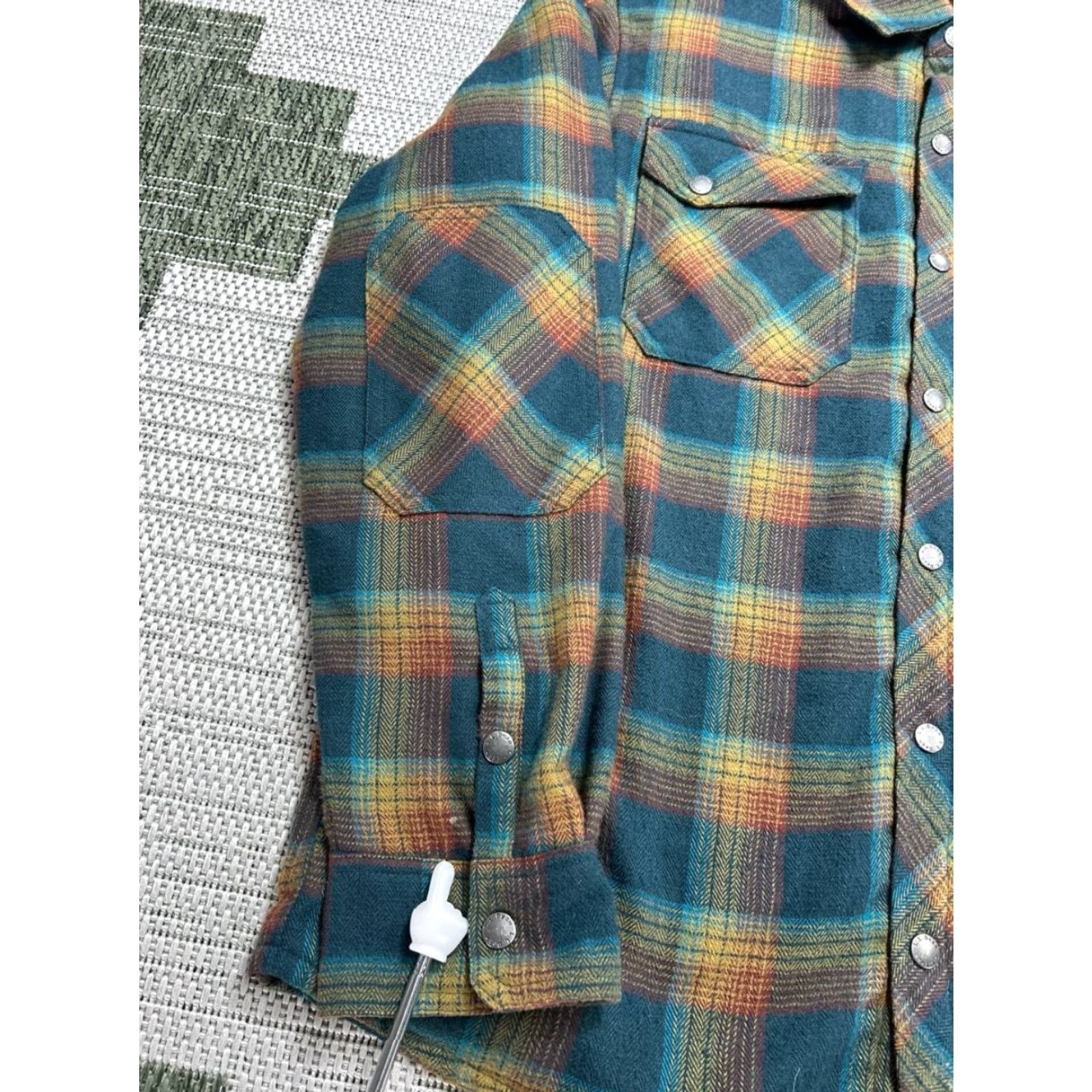 Vintage L.L.Bean Button-Up Shirt Mens M Blue Flannel Polyester Plaid Casual Winter Fall Spring Button-Down Collar Mens Clothing Size US M / EU 48-50 / 2 - 4 Thumbnail