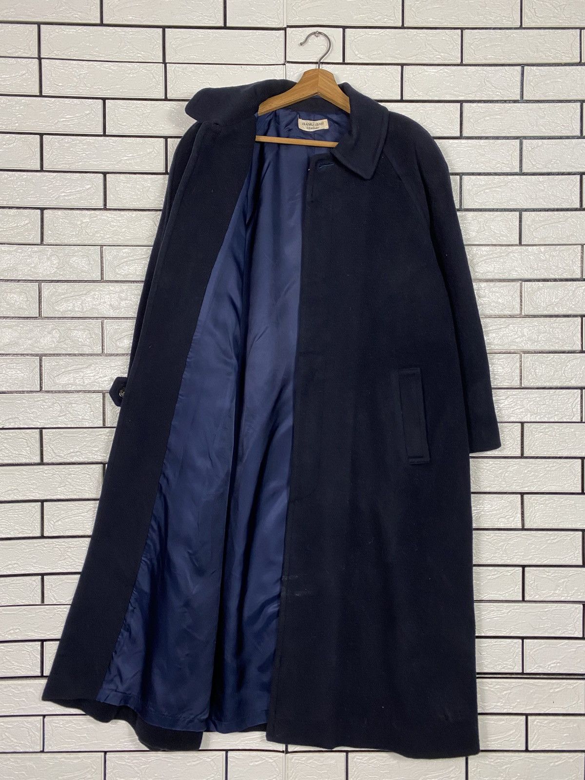 Isamu Katayama Backlash 📌Vintage Wool Overcoat Isamu Ishii Company Herringbone Size US M / EU 48-50 / 2 - 13 Thumbnail