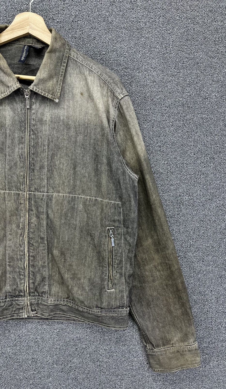 Japanese Brand Vintage Beelse Where Japanese Denim Trashed Zip Up Jacket Size US L / EU 52-54 / 3 - 4 Thumbnail