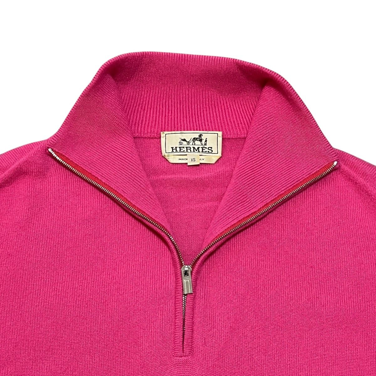 Hermes HERMES Cashmere Half Zip L/S Knit Sweater Pink – Size XS Size US XS / EU 42 / 0 - 4 Thumbnail