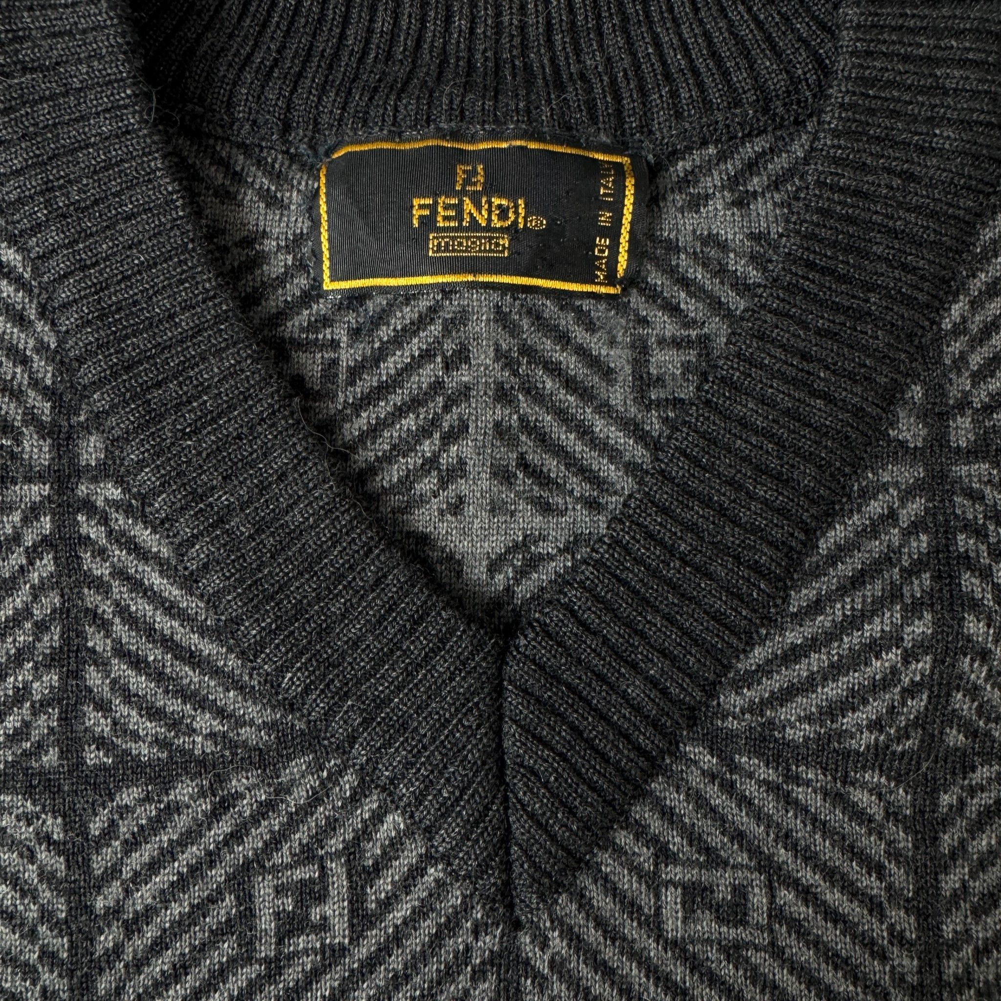 Fendi FF Monogram Merino Wool Pullover Luxury Designer Sweater Size US L / EU 52-54 / 3 - 5 Thumbnail