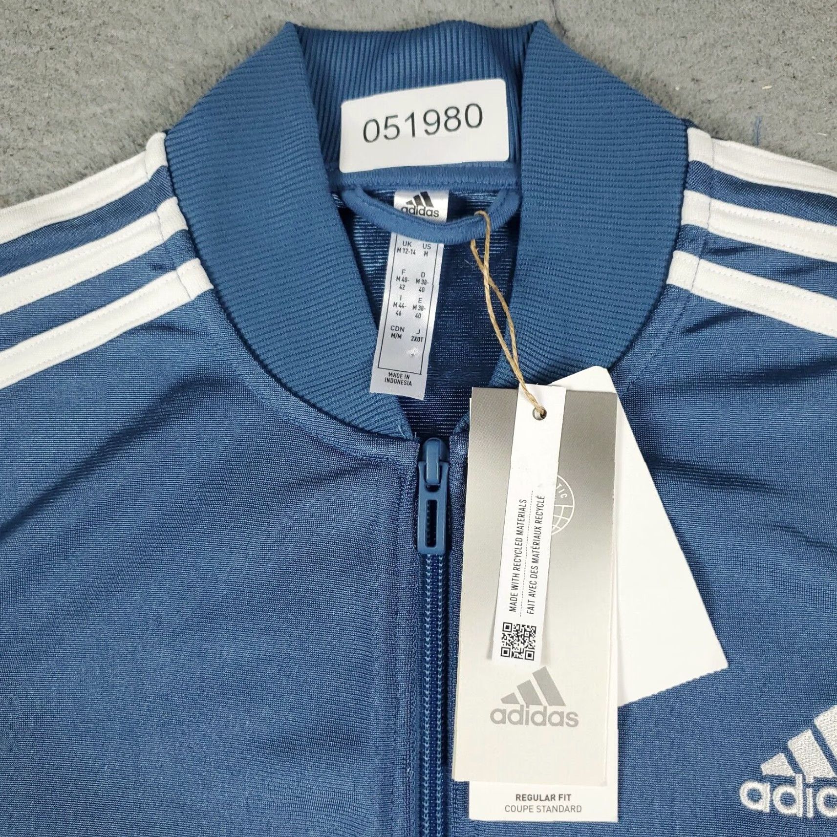 Adidas Adidas Jacket Medium Blue White Full Zip Track Womens Size M / US 6-8 / IT 42-44 - 2 Thumbnail