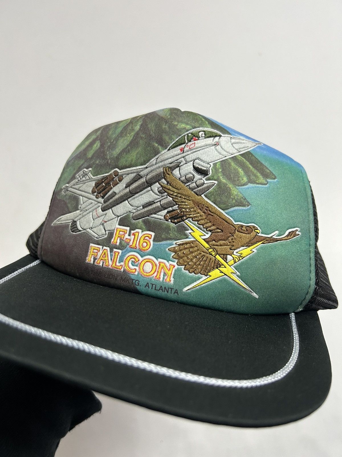 Vintage VTG 1988 Falcon F-16 Trucker Hat Size ONE SIZE - 3 Thumbnail
