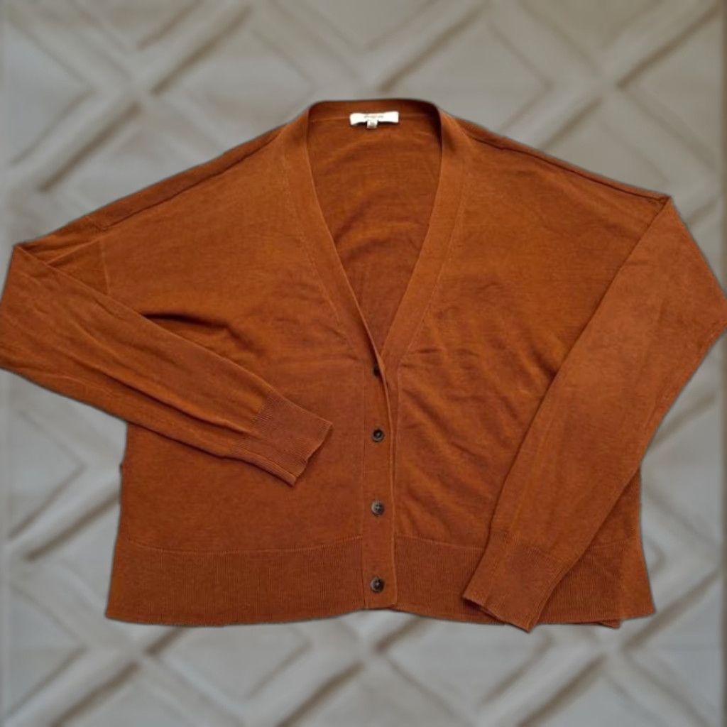 Madewell Madewell Women's XS Cardigan Sweater Knit Long Sleeve V-Neck Solid Brown Autumn Fall Casual Dressy Size XS / US 0-2 / IT 36-38 - 1 Thumbnail