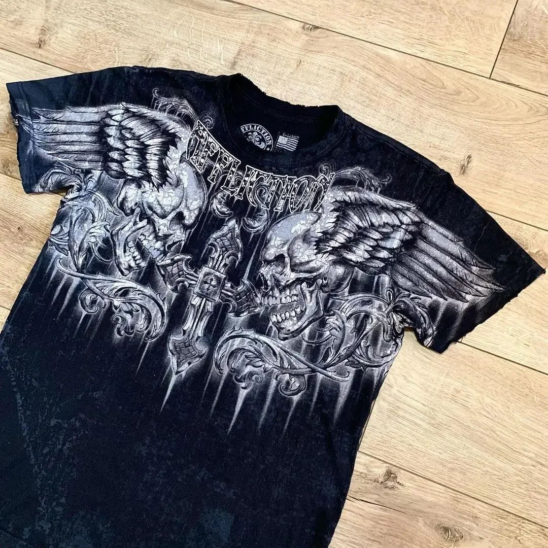 Vintage Casual Couple Skull TShirt Size US XL / EU 56 / 4 - 2 Thumbnail