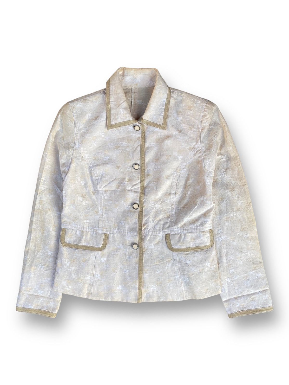 Andre Courreges × Courreges × Designer Iconic Vinyl Courreges Hologram Blazer Jacket. #B9 Size S / US 4 / IT 40 - 1 Thumbnail