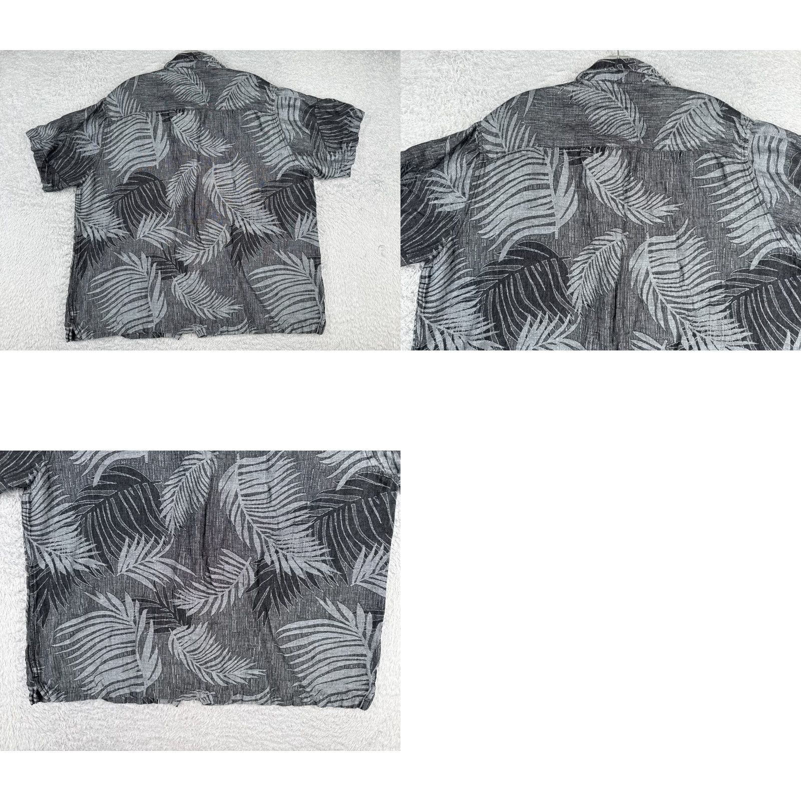 Vintage 28 Palms Shirt Men XL Gray Palm Leaf Hawaiian Button Up Silk Blend Linen Size US XL / EU 56 / 4 - 9 Thumbnail