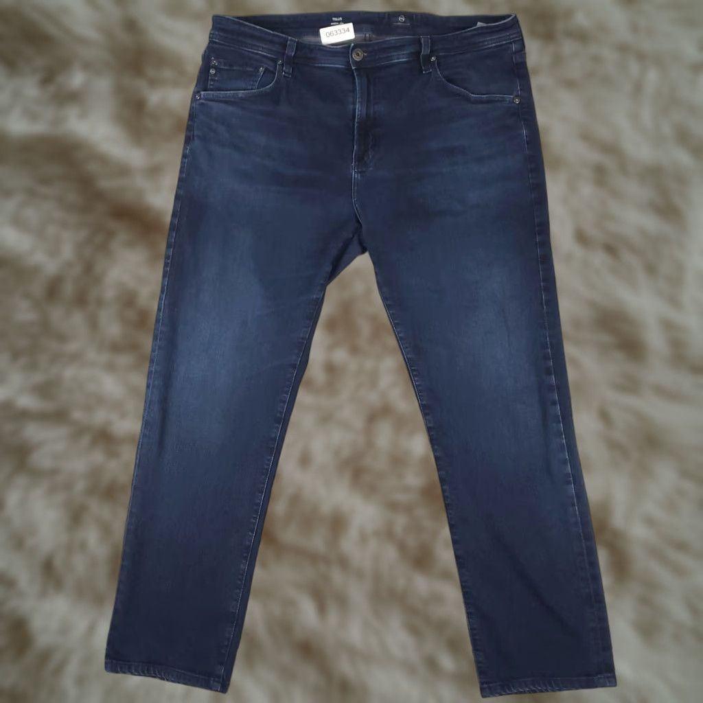 Vintage AG Adriano Goldschmied The Tellis Jeans Mens 38x29 Denim Regular Fit Blue 5-Pocket Logo Vintage No N/A Mens Size US 38 / EU 54 - 1 Thumbnail
