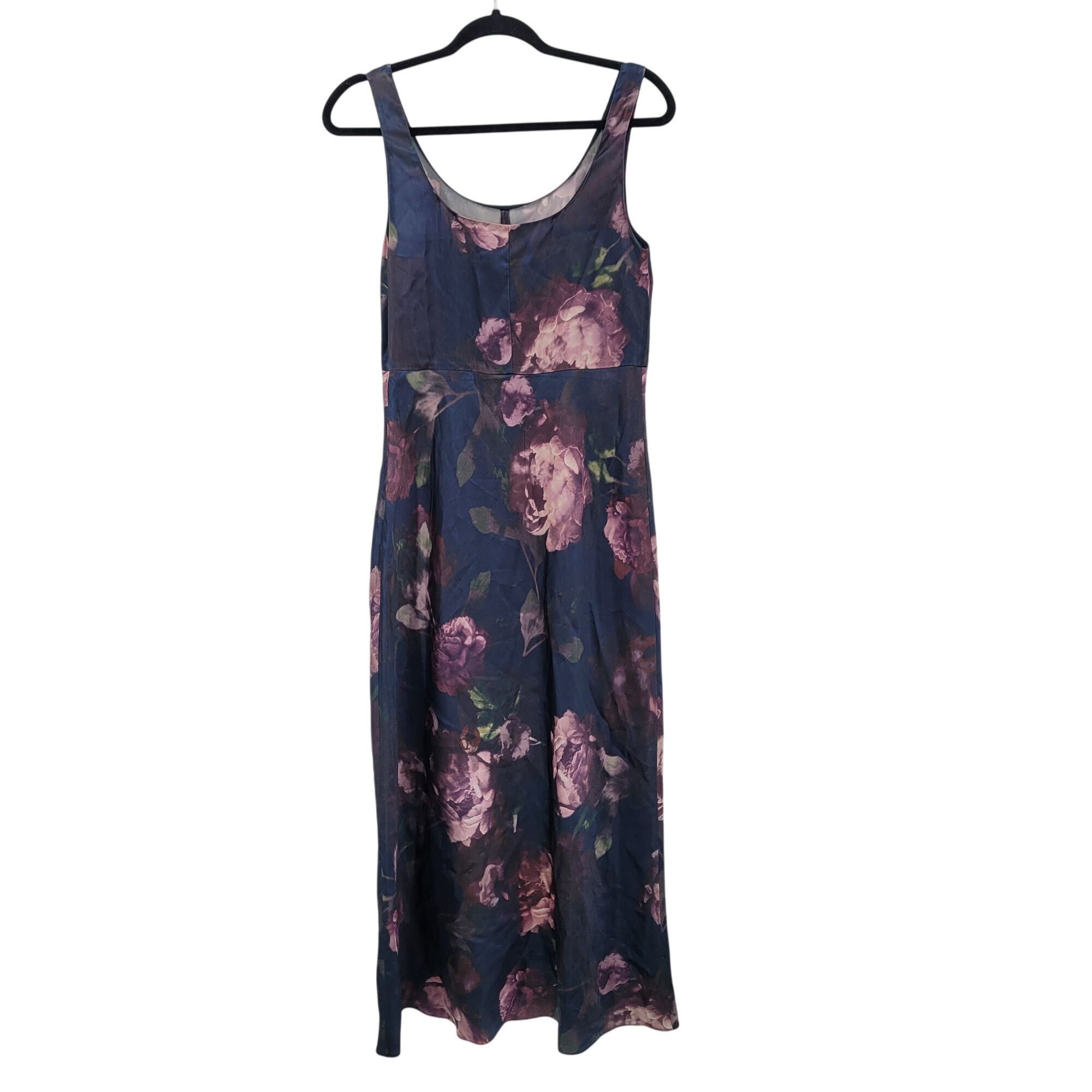 Vince Vince Night Garden Print Satin Square Neck Slip Maxi Dress S Size S / US 4 / IT 40 - 7 Thumbnail