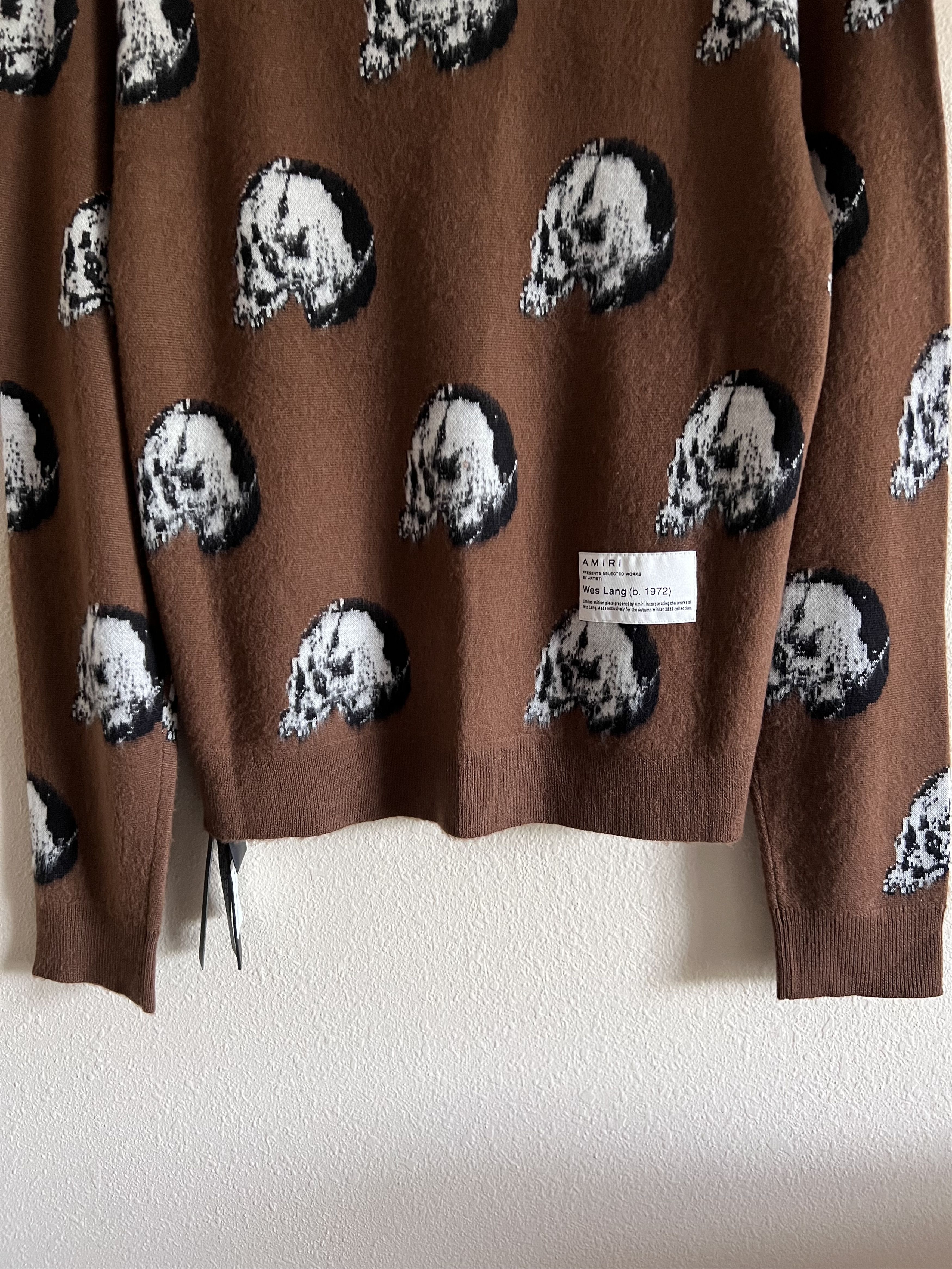 Amiri × Wes Lang Amiri Wes Lang Repeat Skull Cardigan in Brown Size US L / EU 52-54 / 3 - 7 Thumbnail