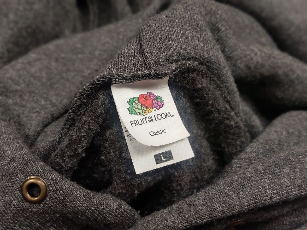 Fruit Of The Loom Vintage 90's fruit of the loom Blank Gray Hoodie USA Style Size US L / EU 52-54 / 3 - 12 Thumbnail