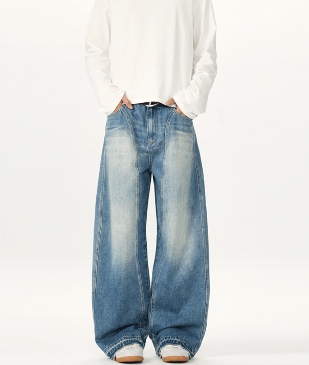Japanese Brand × Jean Blue lightning three-dimensional tailoring baggy jeans men Size US 32 / EU 48 - 1 Thumbnail