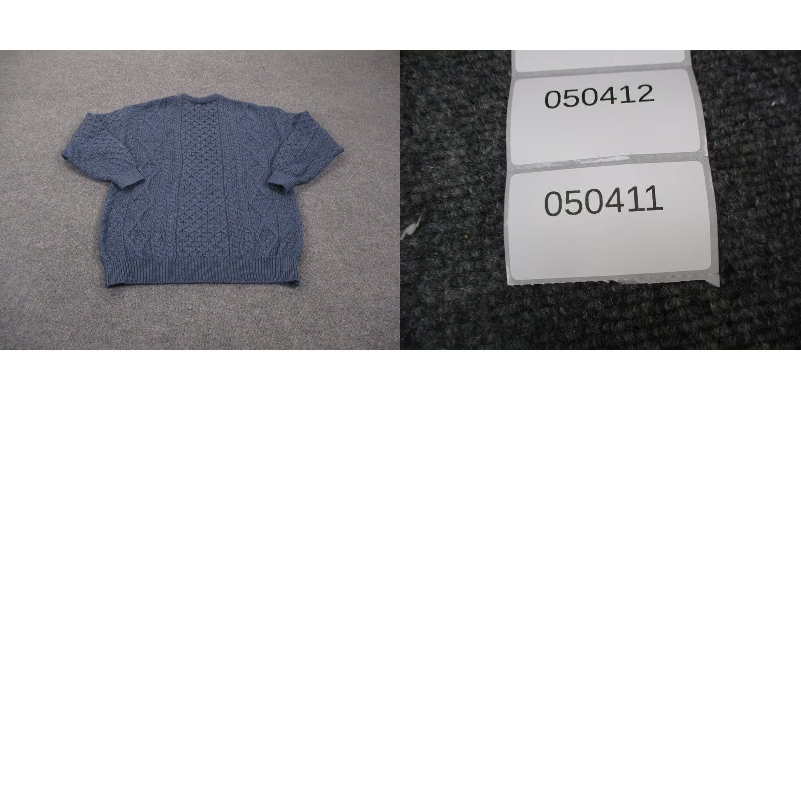 Vintage Aran Crafts Sweater Mens 2XL Blue Wool Cable Knit Fisherman Ireland Chunky Heavy Size US XXL / EU 58 / 5 - 8 Thumbnail