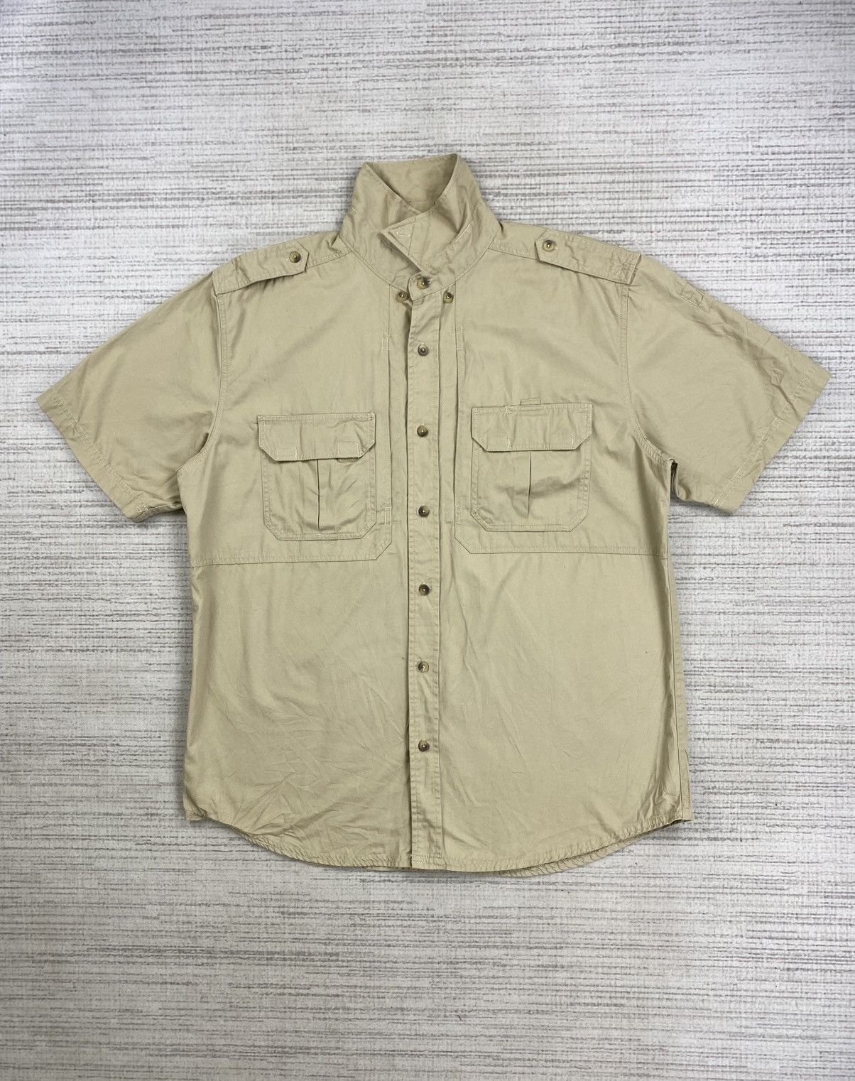 Japanese Brand × Vintage × Woolrich Woolen Mills Vintage Woolrich Tactical Shortsleeve Button Ups Shirt Size US XL / EU 56 / 4 - 5 Thumbnail
