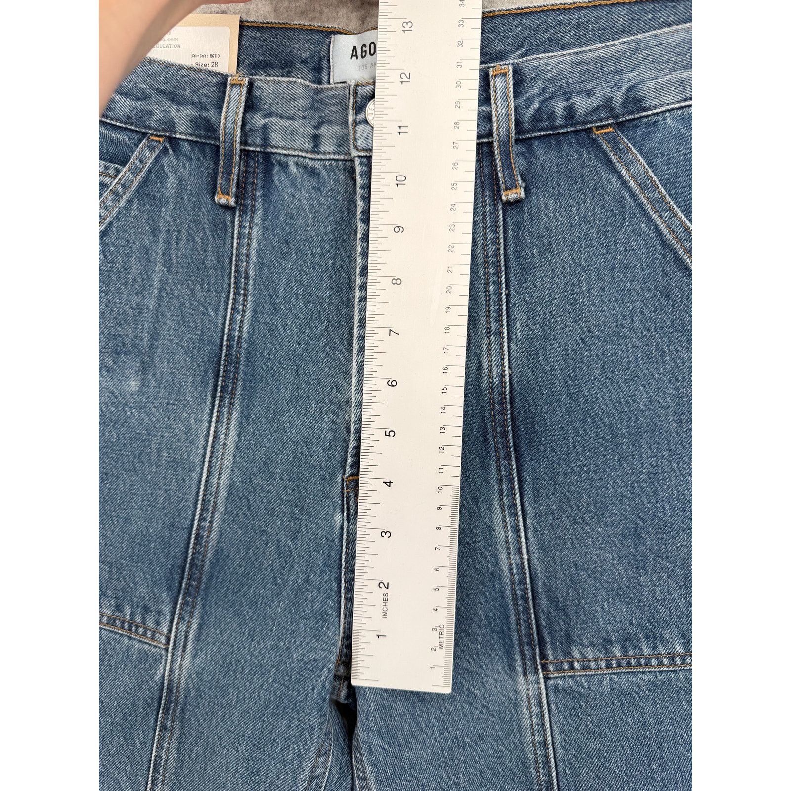 Agolde NWT AGOLDE Cooper Cargo Pocket Blue Jeans Size Women's 28 Size 28" / US 6 / IT 42 - 8 Thumbnail