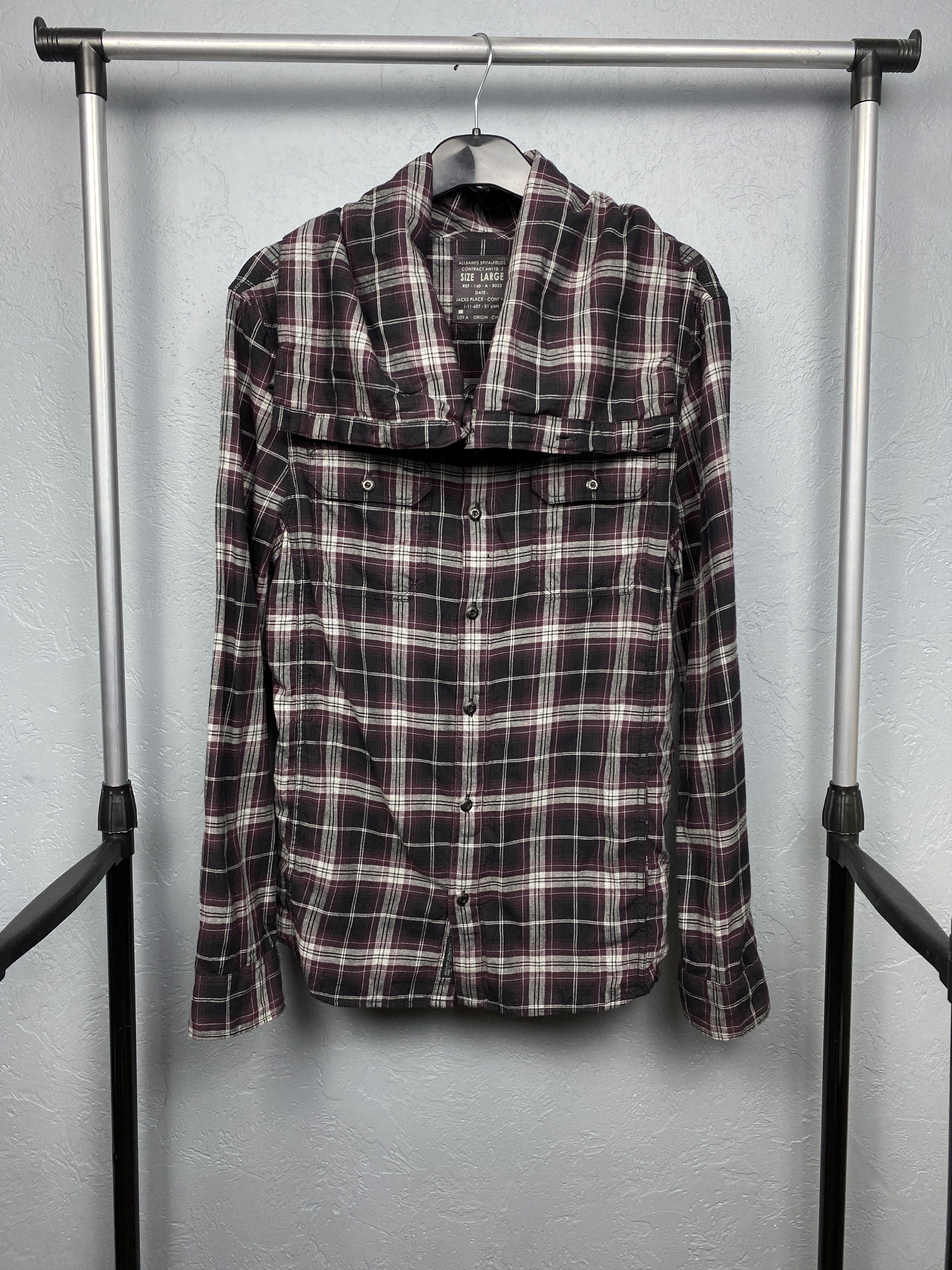 Allsaints × Flannel Allsaints Mens Keaton Long Sleeve Plaid Shirt Size US L / EU 52-54 / 3 - 1 Thumbnail