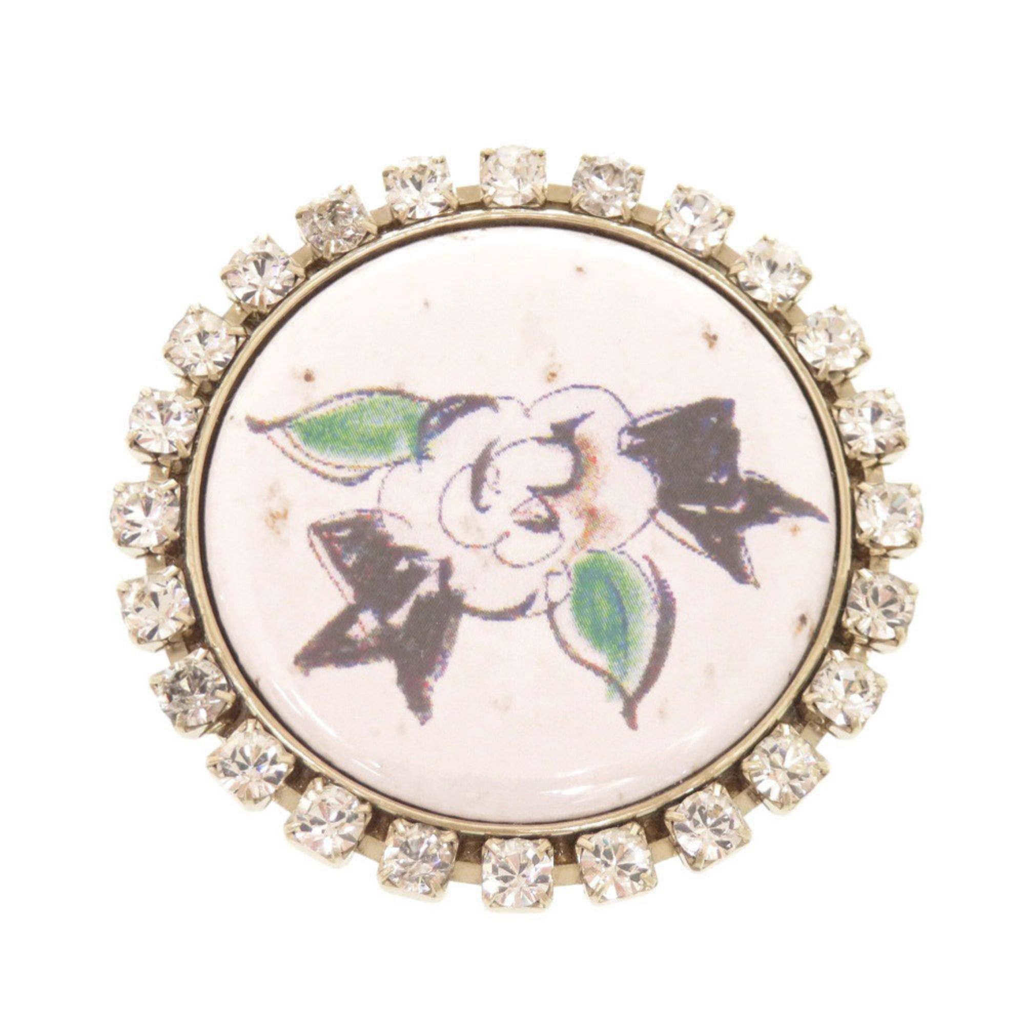 Chanel Excellent condition Chanel Camellia design metal rhinestone white brooch 0444CHANEL Size ONE SIZE - 1 Thumbnail