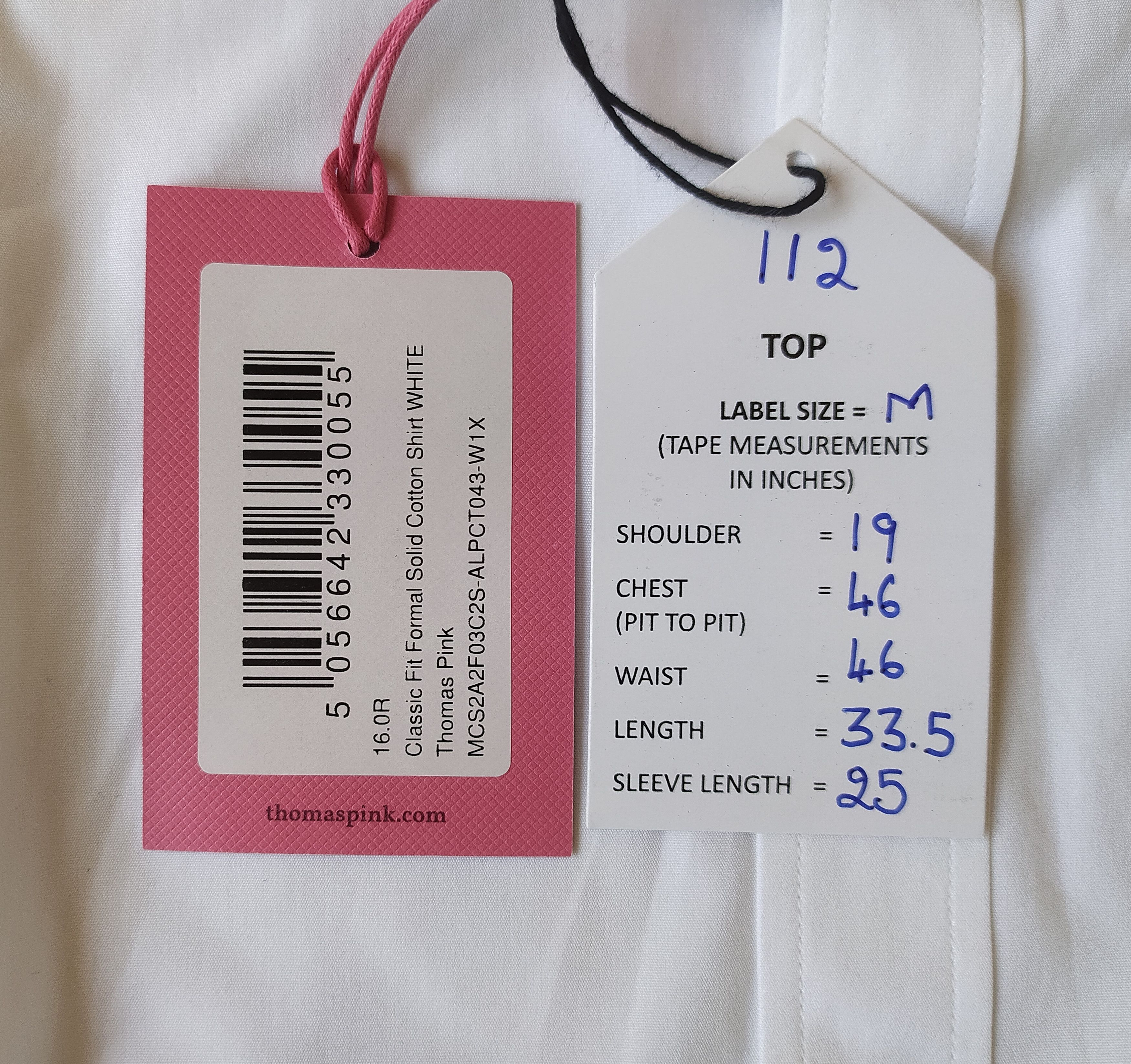 Thomas Pink Thomas Pink Formal Solid Cotton Shirt Free Shipping T/112 Size US M / EU 48-50 / 2 - 6 Thumbnail