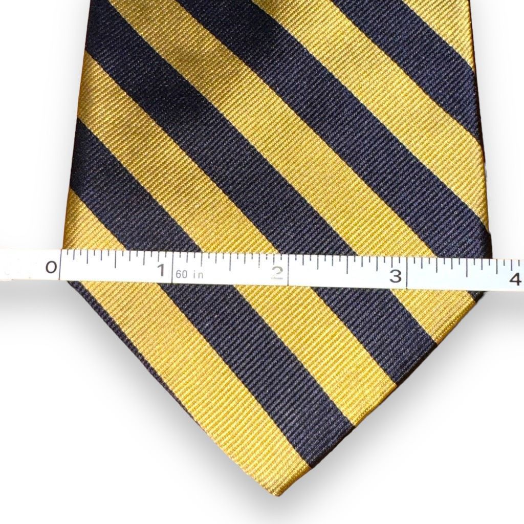 Brooks Brothers Navy and Gold Brooks Brothers Rep Strip Neck Tie Handmade in Size ONE SIZE - 2 Thumbnail