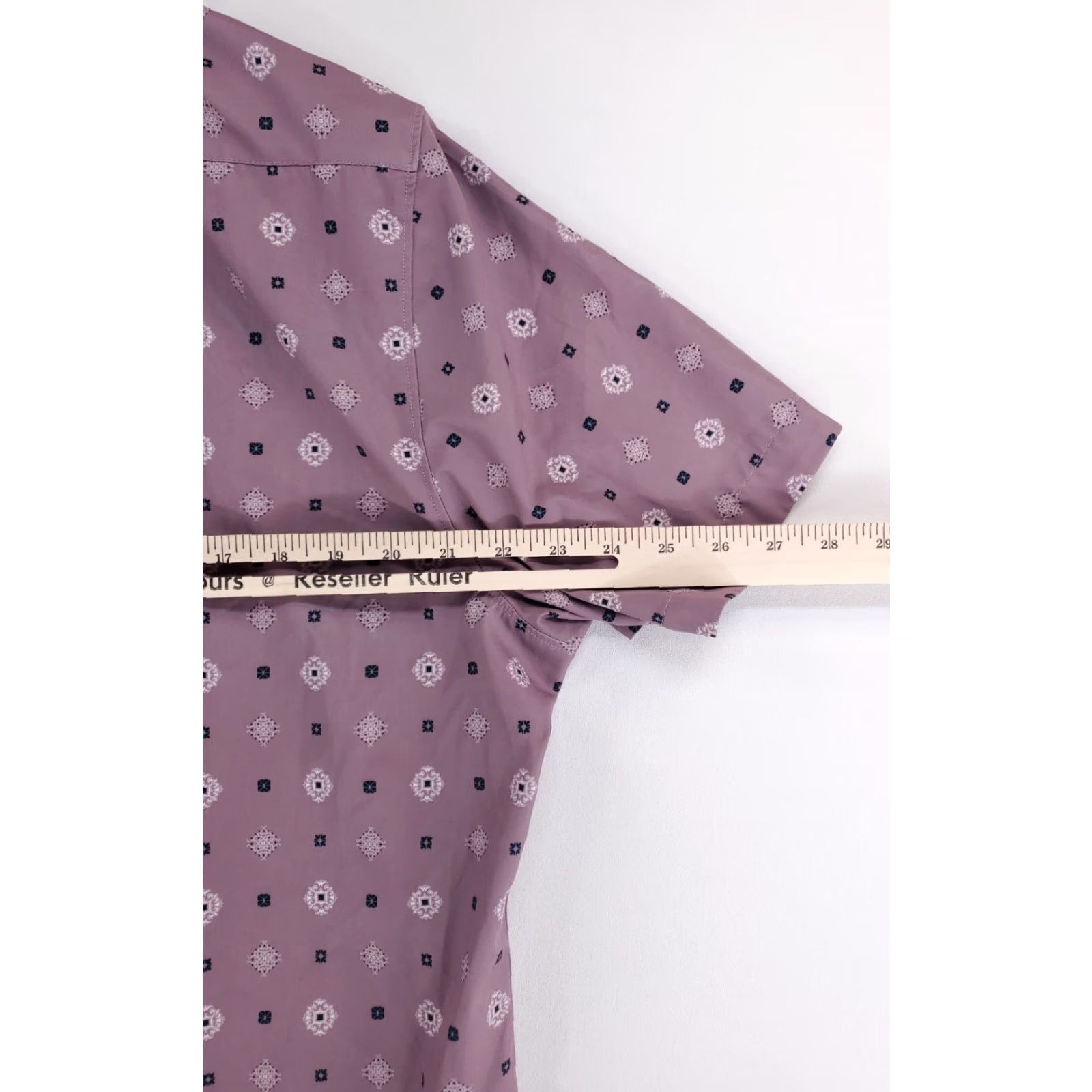 Vintage 7 Diamonds Button-Up Shirt 4 Way Stretch Short Sleeve Purple Mens XL Patterned Size US XL / EU 56 / 4 - 5 Thumbnail