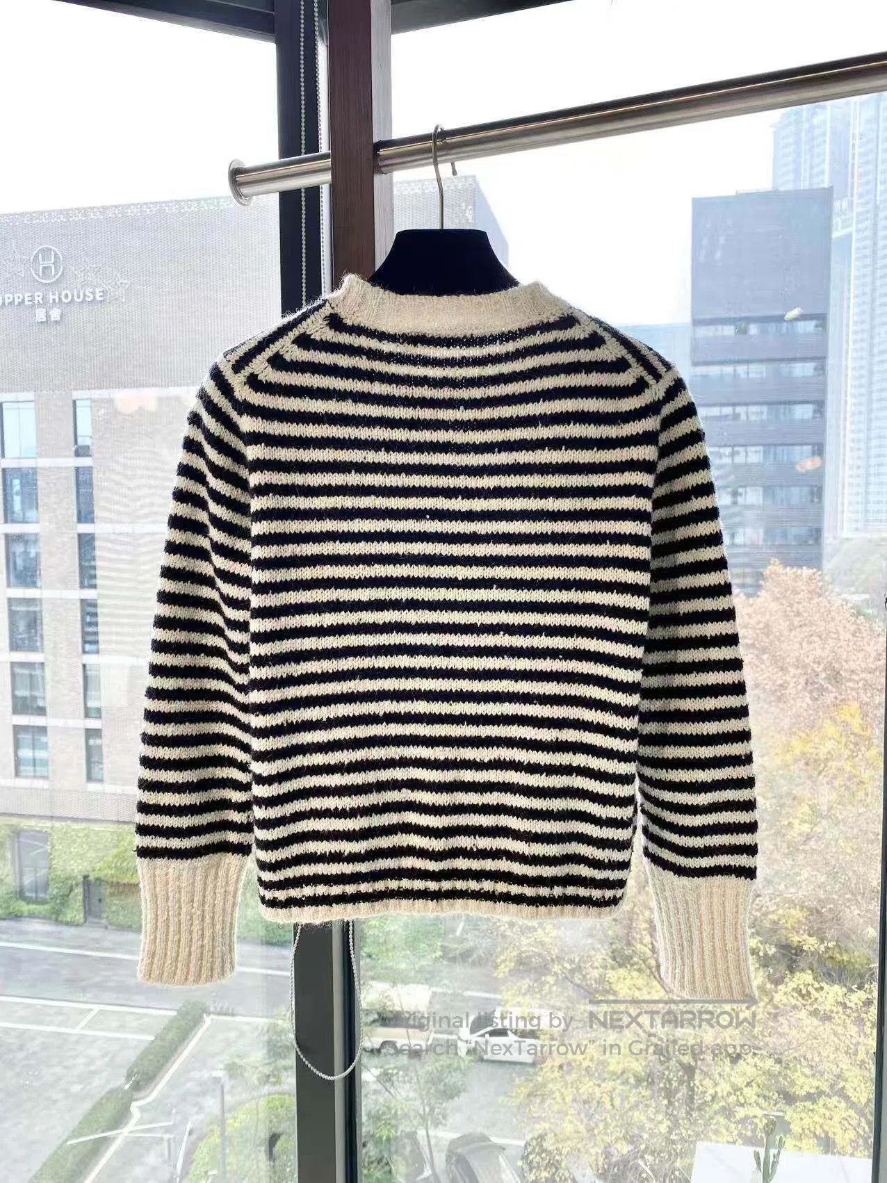 Dior Dior Black and white striped gold button knitted cardigan| Size XS / US 0-2 / IT 36-38 - 3 Thumbnail