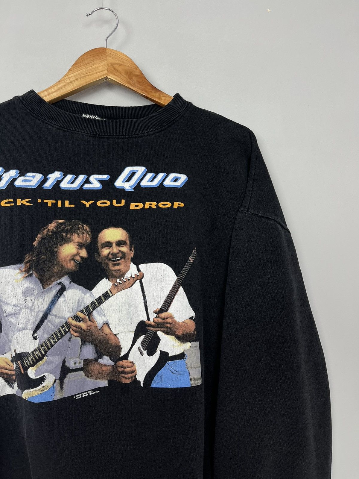 Band Tees × Vintage Status Quo Rock Til` You Drop Vintage 1991 Sweatshirt Size US XL / EU 56 / 4 - 3 Thumbnail