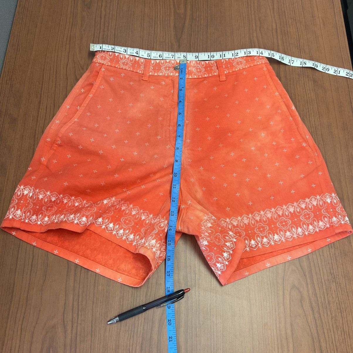 Maison Margiela MM6 Maison Martin Margiela Orange Patterned Shorts Italy Size 28" / US 6 / IT 42 - 18 Thumbnail