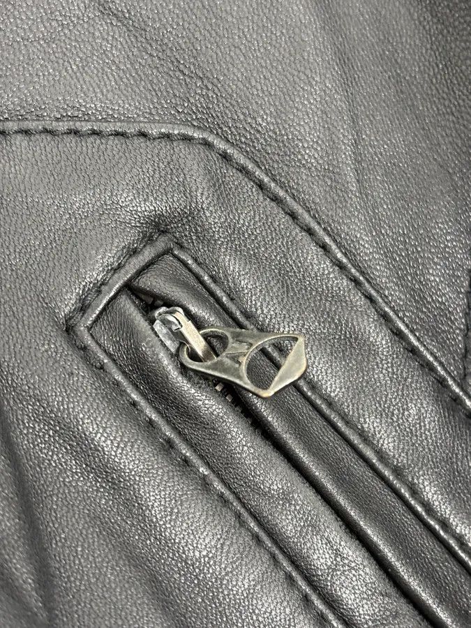 Armani 2000s Armani Black Hooded Bomber Leather Jacket Size US M / EU 48-50 / 2 - 10 Thumbnail