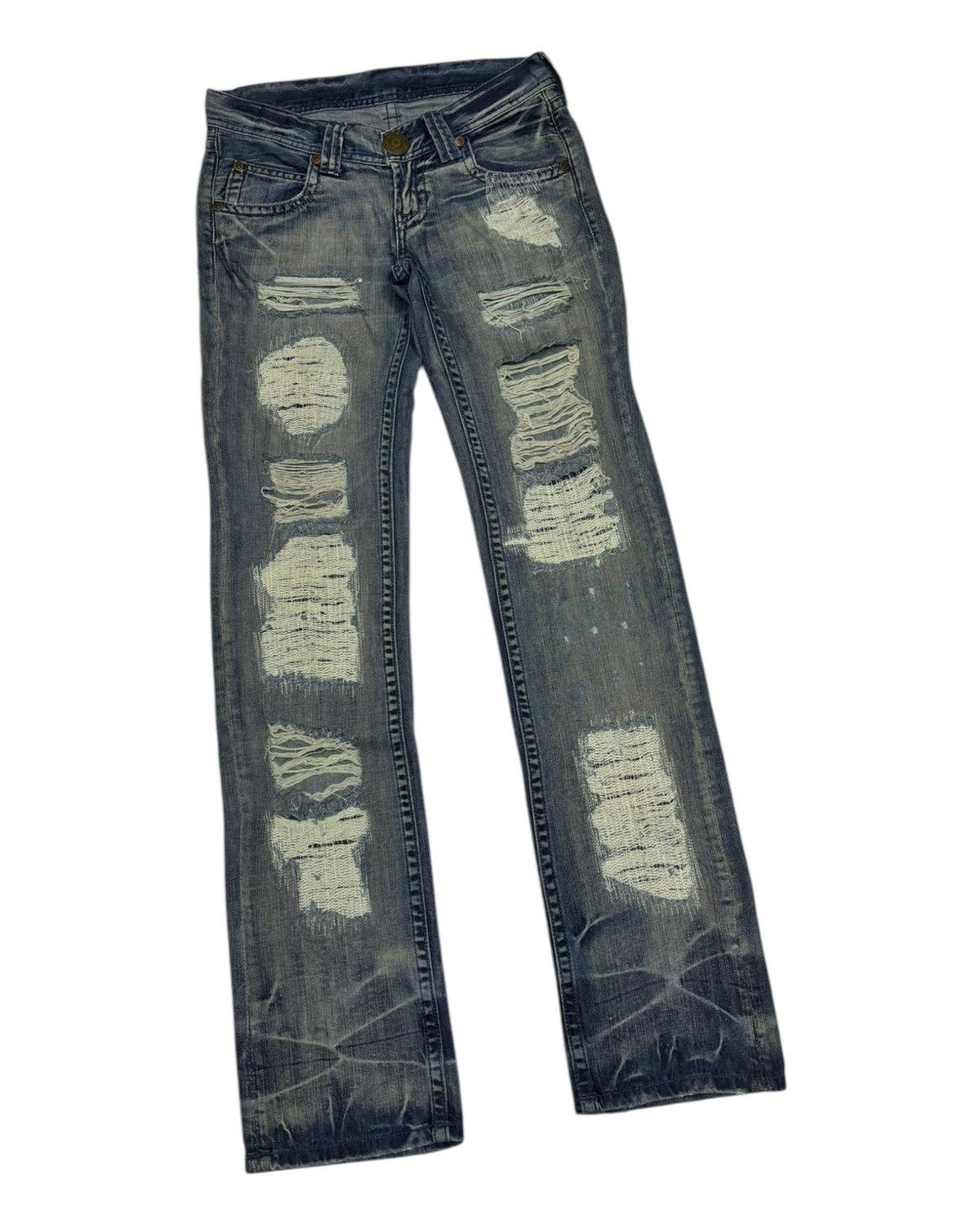 If Six Was Nine 🔥MURUA DISTRESSED DENIM HIGH RISE JEANS PUNK GOTHIC JEAN Size US 30 / EU 46 - 3 Thumbnail
