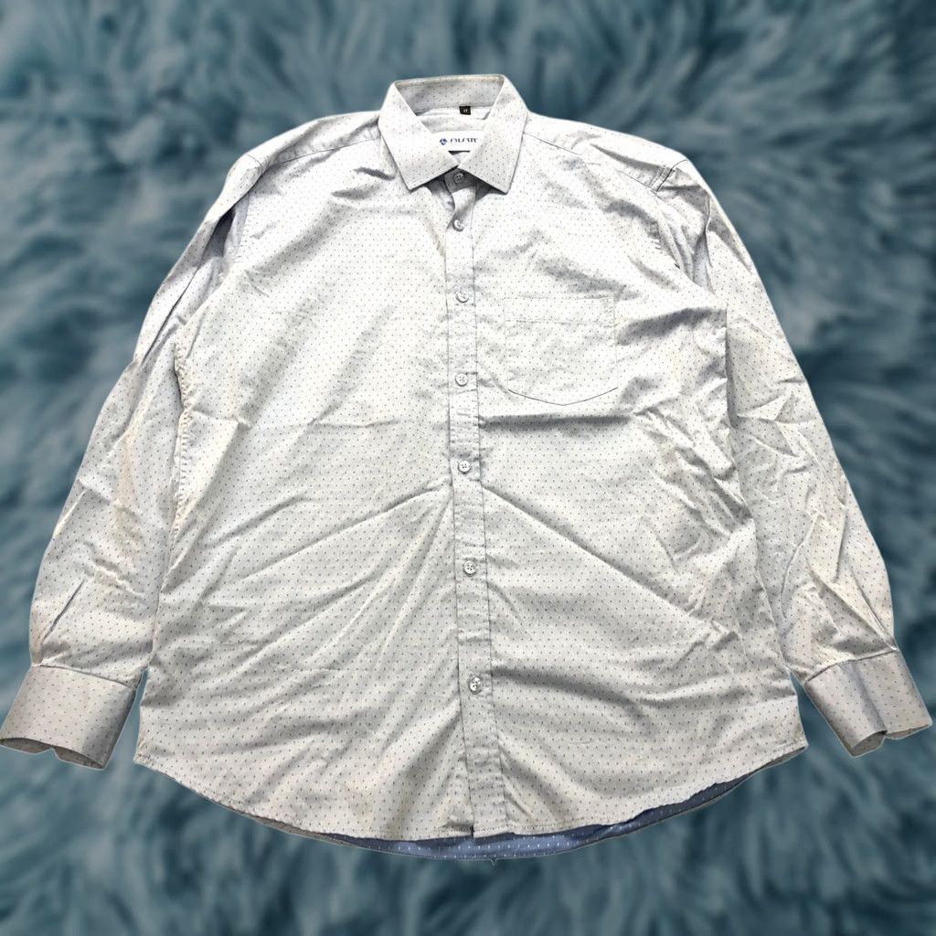 Burton VINTAGE Burton Dress Shirt Mens XL Long Sleeve Pocket Birds Eye Button Up Blue Size 46R - 1 Thumbnail