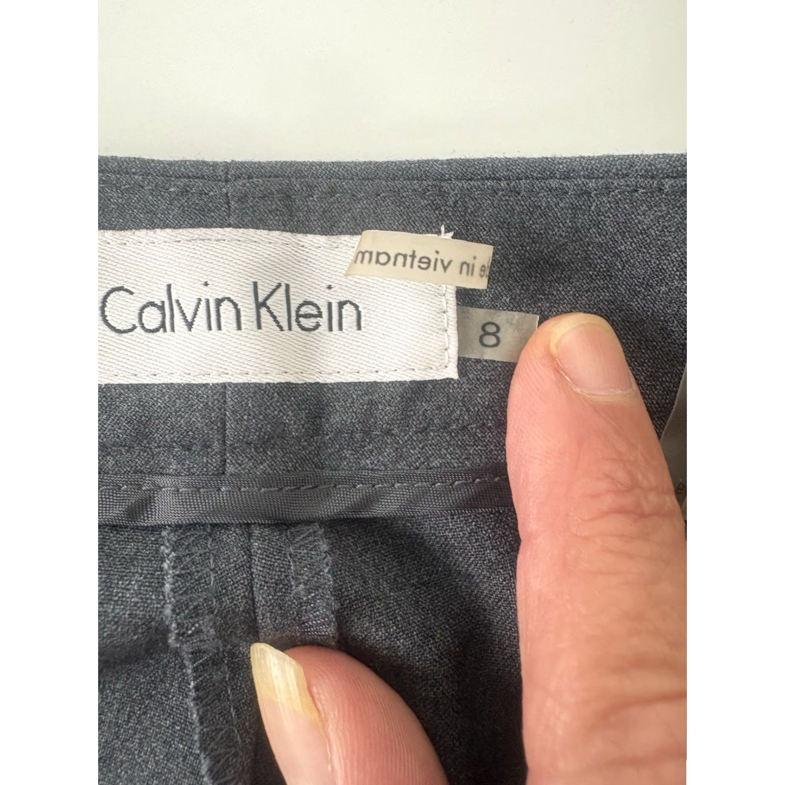 Calvin Klein Calvin Klein Gray Wide-Leg Dress Pants Women Size 8P Size 30" / US 8 / IT 44 - 7 Thumbnail