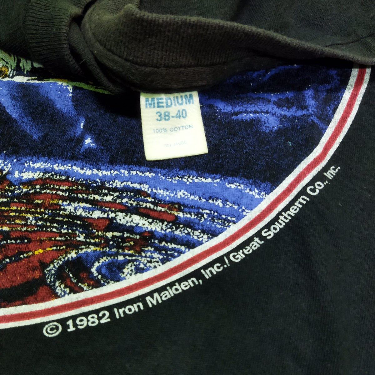 Band Tees × Vintage Vintage 80s Iron Maiden World Tour Tee Size US S / EU 44-46 / 1 - 2 Thumbnail