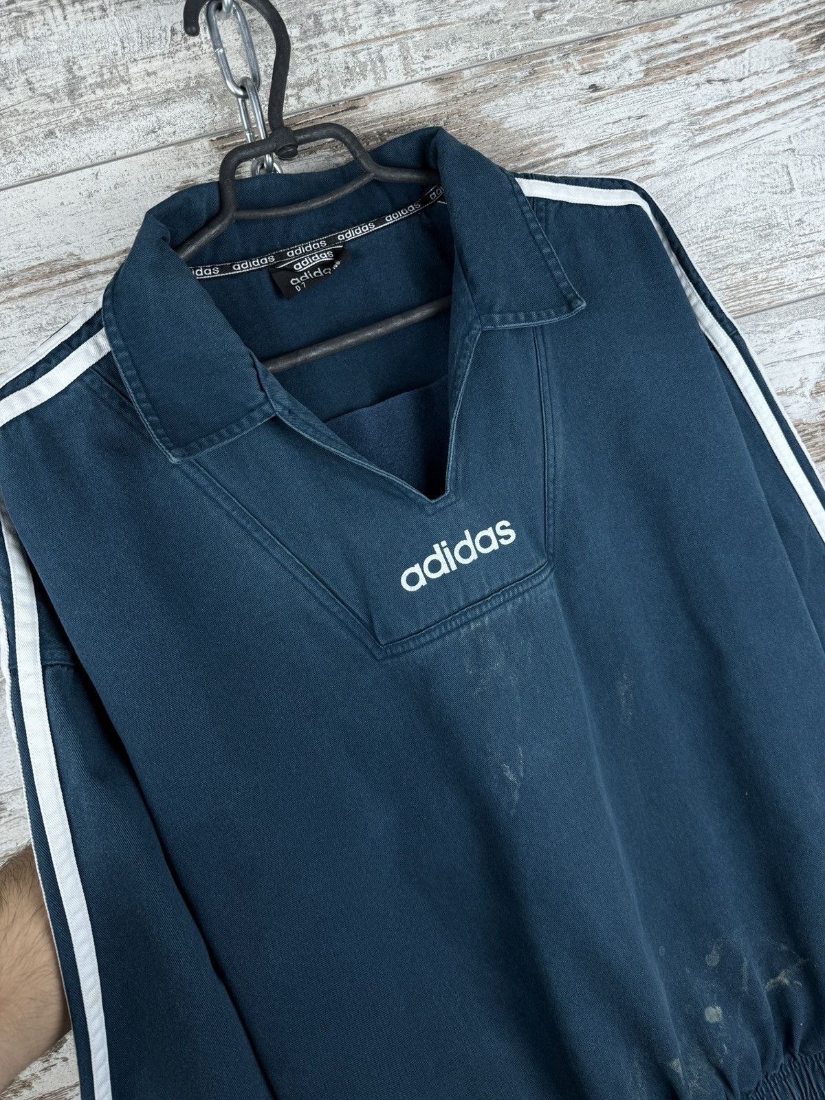 Adidas × Vintage Mens Vintage distressed Adidas rugby sweatshirt rare y2k Size US L / EU 52-54 / 3 - 6 Thumbnail