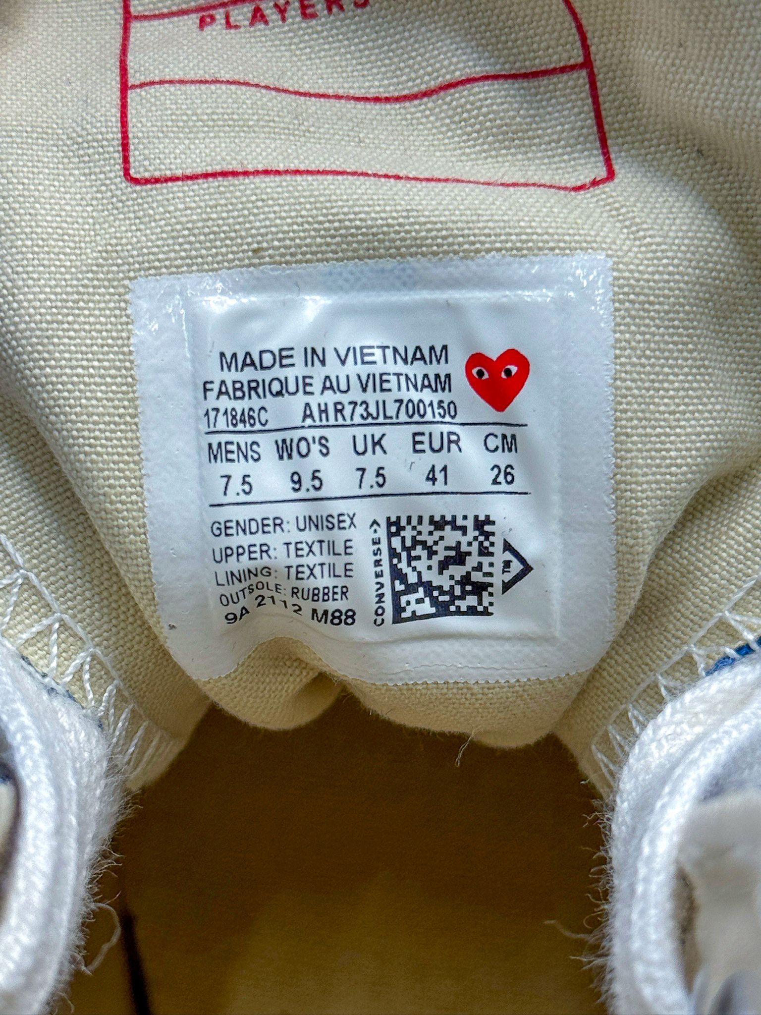 Comme des Garcons PLAY × Converse Converse x Comme des Garçons PLAY Chuck 70 High Blue Quartz Size US 8 / EU 41 - 21 Thumbnail