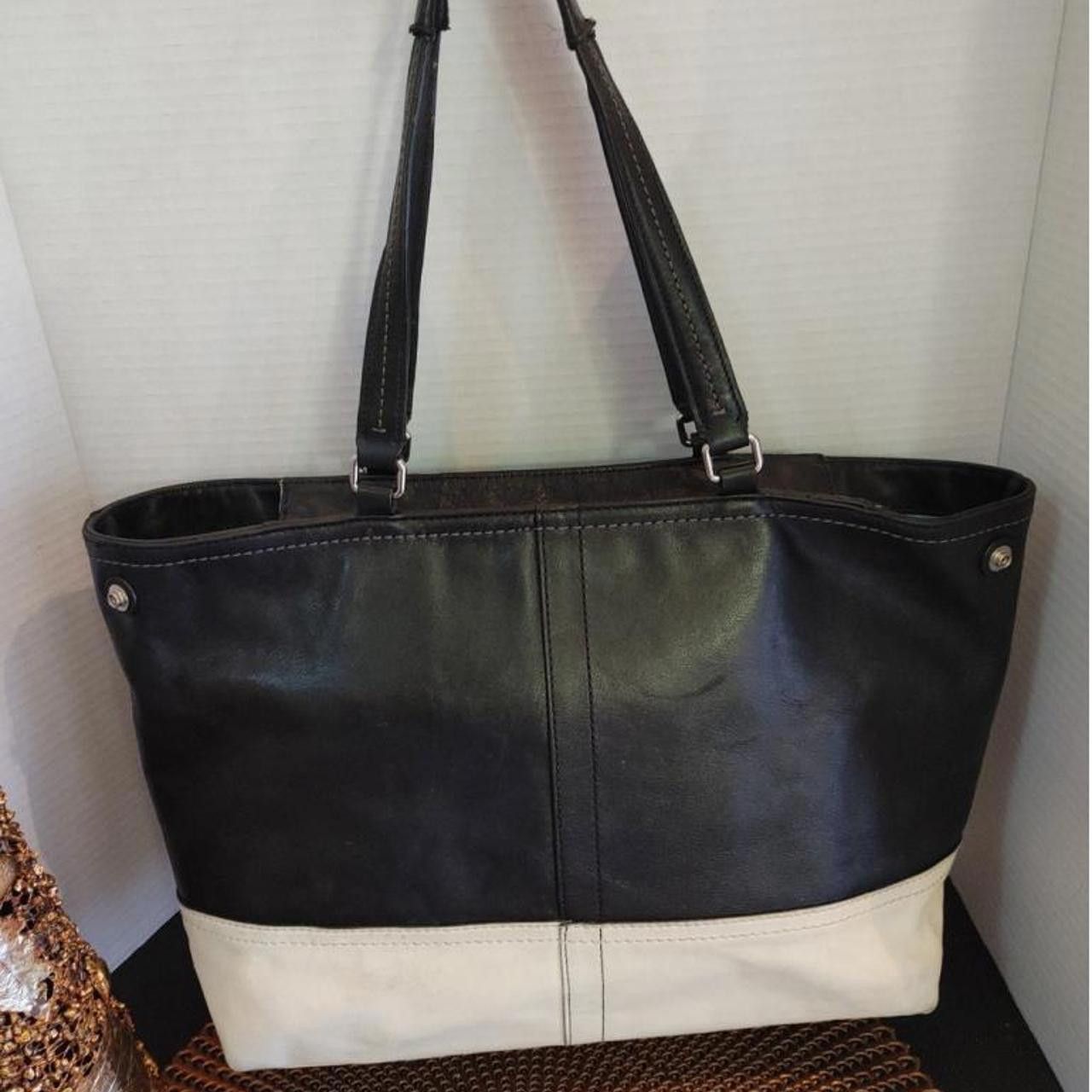 Coach Coach (19391) Black and Cream Leather Tote Size ONE SIZE - 6 Thumbnail