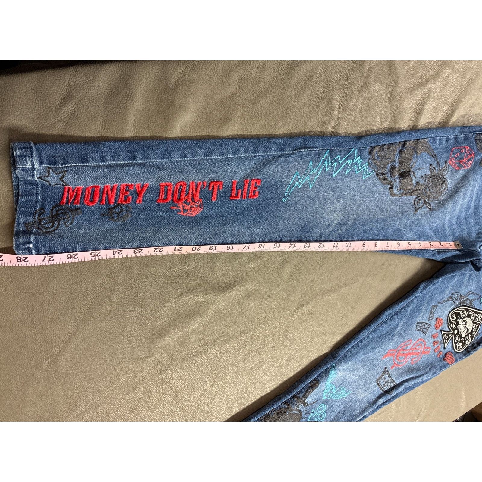 Pike Brothers Black Pike Graphic Denim Jeans Men’s 32x32 Streetwear Size US 32 / EU 48 - 3 Thumbnail