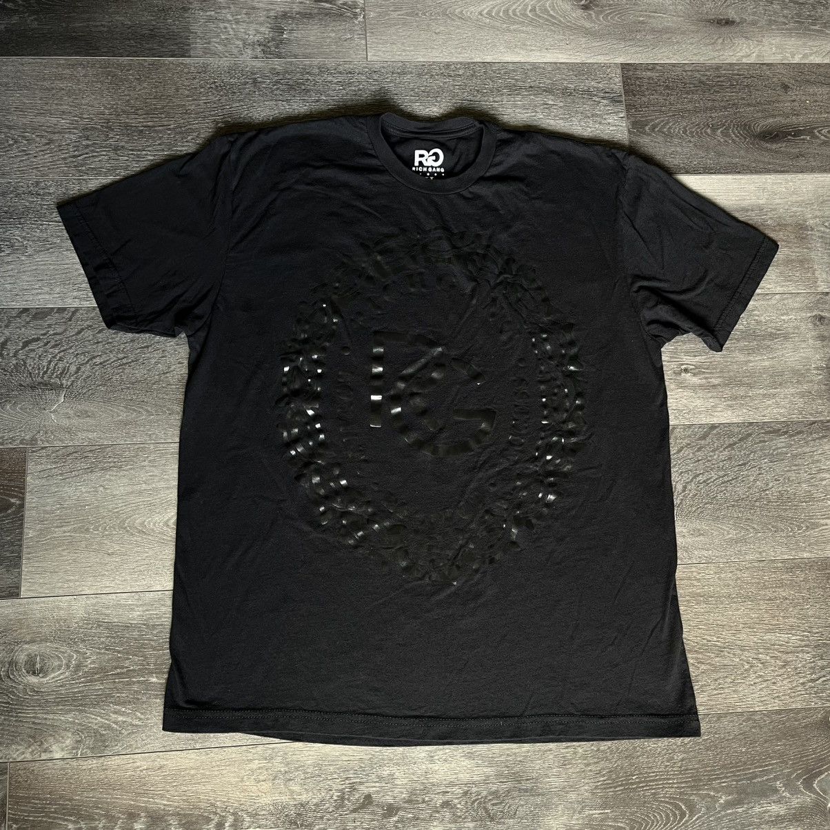Rich Gang Young Thug Black on Black Graphic Logo Rap T Shirt