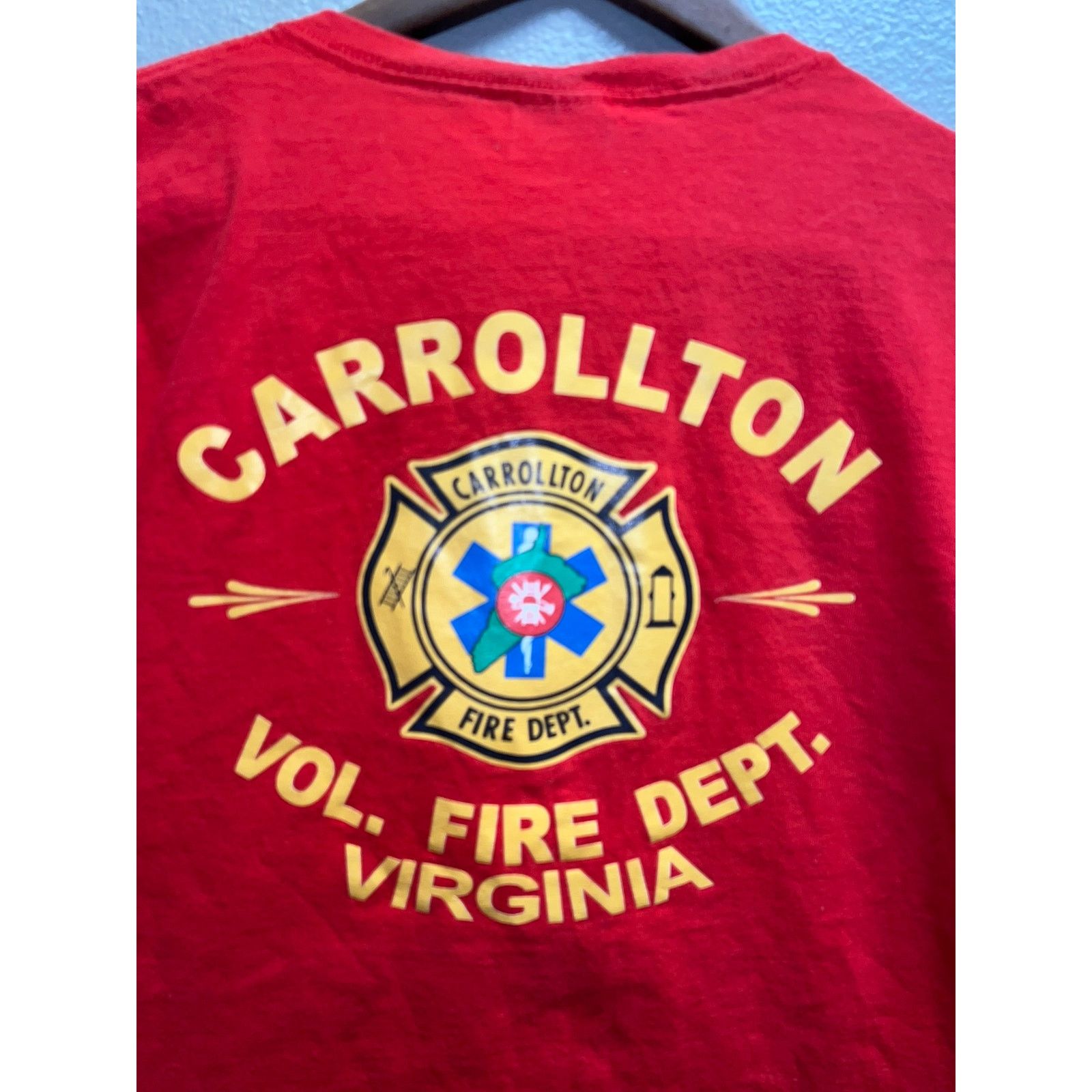 Gildan Womens Fire Fighter Shirt Carrollton Virginia Firefighter XL Size XL / US 12-14 / IT 48-50 - 6 Thumbnail